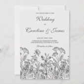 ミニマリスト ワイルドフラワー ウェディング テンプレート (正面)