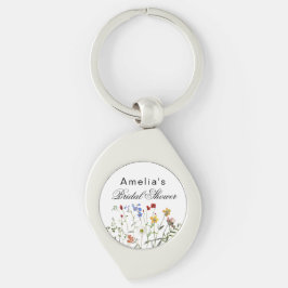 ミニマリスト ワイルドフラワー ブライダルシャワー キーホルダー