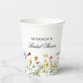 ミニマリスト ワイルドフラワー ブライダルシャワー リターン 紙コップ (裏面)