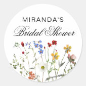 ミニマリスト ワイルドフラワー ブライダルシャワー 返品 ラウンドシール (正面)