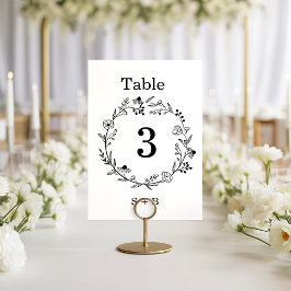 ミニマリスト ワイルドフラワー リース フォーク ラスティック ウェディング 招待状