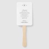 ミニマリスト ワイルドフラワー 手描き モノグラム ウェディング ハンドファン (裏面)