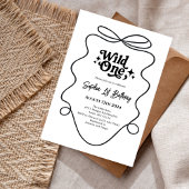 ミニマリスト ワイルド ワン 1歳 誕生日招待状 招待状