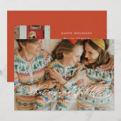 ミニマリスト ワンダフル ライフ カリグラフィー ホワイト シーズンカード (正面/裏面)