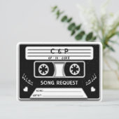 ミニマリスト ヴィンテージ クラシック カセットテープ RSVP エンクロージャーカード (スタンド正面)