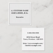 ミニマリスト、ヴィンテージ、プロフェッショナル名刺 スクエア名刺 (正面/裏面)