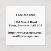 ミニマリスト、ヴィンテージ、プロフェッショナル名刺 スクエア名刺 (裏面)