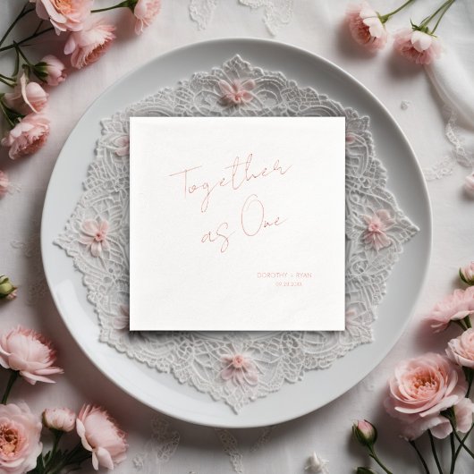 ミニマリスト「一つとしてともに」結婚の 箔ナプキン