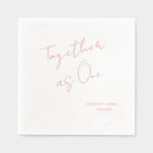 ミニマリスト「一つとしてともに」結婚の 箔ナプキン (正面)