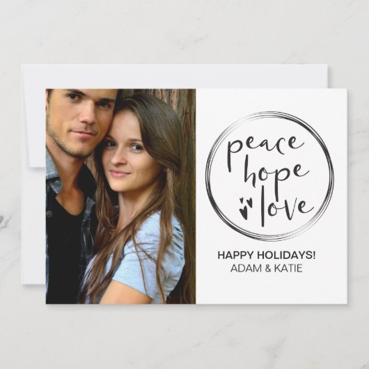 ミニマリスト | 休日 | 平和 希望 愛 | フォト シーズンカード (正面)