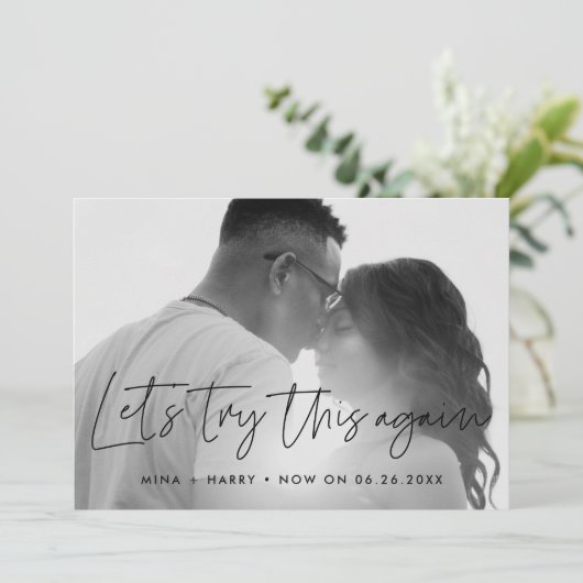 ミニマリスト 　再度、結婚式の最新情報を試してみよう 案内状 (スタンド正面)