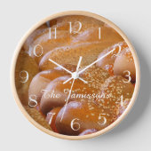 ミニマリスト、名前、チャラブレッドキッチンウォールクロック 壁時計 (正面)