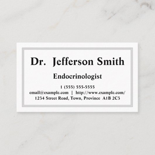 ミニマリスト&基本内分泌学者名刺 名刺 (正面)