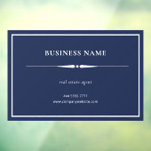 ミニマリスト 小企業名 オフィス ネイビーブルー ウィンドウサイン (シート3)