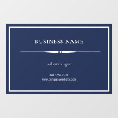 ミニマリスト 小企業名 オフィス ネイビーブルー ウィンドウサイン (シート)