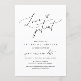 ミニマリスト、恋は忍耐強く、日付カードを変更 招待状