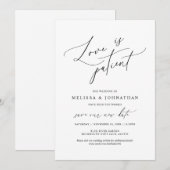 ミニマリスト, 愛は忍耐強い, 日程変更カード 招待状 (正面/裏面)