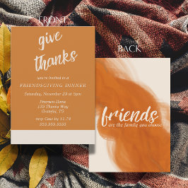 ミニマリスト・感謝のテラコッタ・フレンドsgiving 招待状