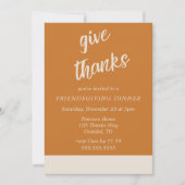 ミニマリスト・感謝のテラコッタ・フレンドsgiving 招待状 (正面)