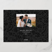 ミニマリスト 感謝の気持ち フォト ホリデー ゴールド ホイル カード (裏面)