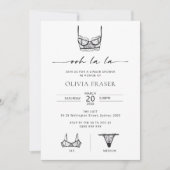 ミニマリスト 手描きランジェリーシャワー 招待状 (正面)