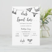 ミニマリスト 手描き 下着 ライン シャワー 招待状 (スタンド正面)