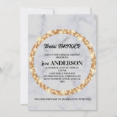 ミニマリスト 手書きスクリプト ブラック ブライダルシャワー 招待状 (正面)