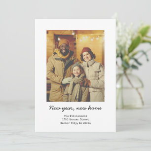 ミニマリスト 新しい家の住所 引っ越し 新年の写真 シーズンカード