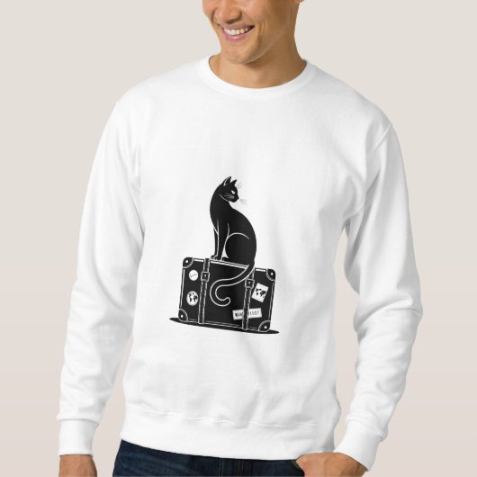 ミニマリスト 旅行 猫 Tシャツ (正面)