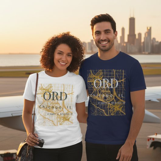 ミニマリスト 旅行 都市 | ORD シカゴ 空港コード Tシャツ