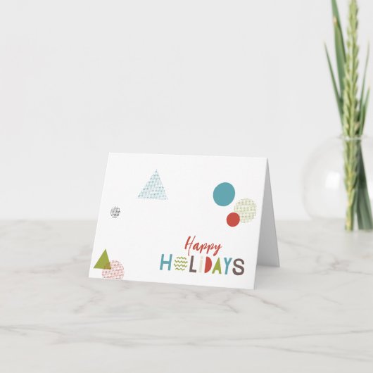 ミニマリスト 明るい カラフル 幾何学的な 幸せ シーズンカード (正面)