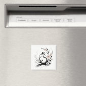 ミニマリスト 春 ゼン ウサギ 桜 マグネット (インサイチュ (食洗機))