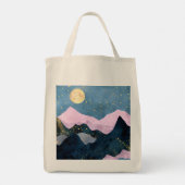 ミニマリスト 月 星 天体 山 渓谷 トートバッグ (裏面)