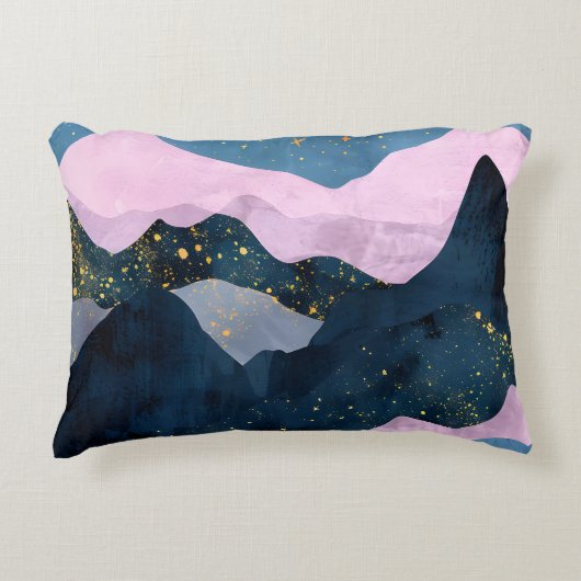 ミニマリスト 月 星 天体 山 谷 アクセントクッション (正面)