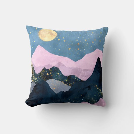 ミニマリスト 月 星 天体 山 谷 クッション (正面)