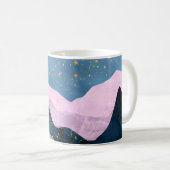 ミニマリスト 月 星 天体 山 谷 コーヒーマグカップ (正面右)