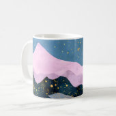 ミニマリスト 月 星 天体 山 谷 コーヒーマグカップ (正面左)