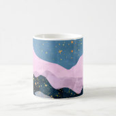 ミニマリスト 月 星 天体 山 谷 コーヒーマグカップ (中央)