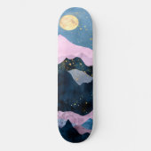 ミニマリスト 月 星 天体 山 谷 スケートボード (正面)