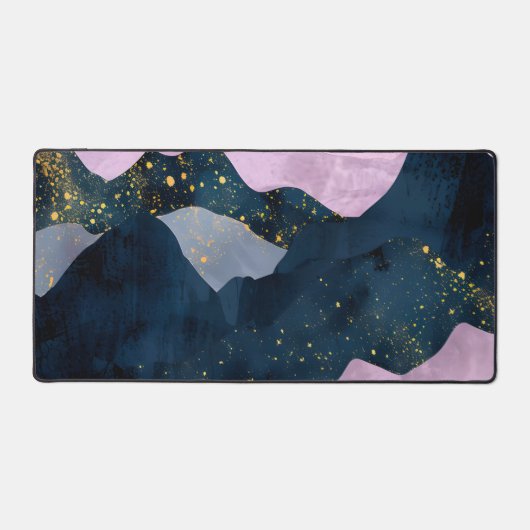 ミニマリスト 月 星 天体 山 谷 デスクマット (正面)