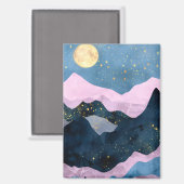 ミニマリスト 月 星 天体 山 谷 マグネット (正面/裏面)