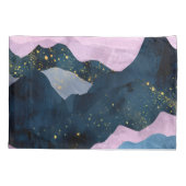 ミニマリスト 月 星 天体 山 谷 枕カバー (裏面)