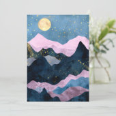 ミニマリスト 月 星 天体 山 谷 案内状 (スタンド正面)