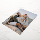 ミニマリスト 楽しい 1 枚の写真 リアルなホイル ホリデー カード (回転した状態)