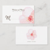 ミニマリスト+水彩フローラ結婚の座席表 プレイスカード (正面/裏面)