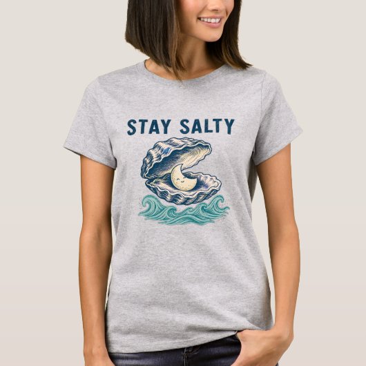 ミニマリスト 海岸スタイル ステイ サルティ Tシャツ (正面)