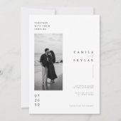 ミニマリスト 海辺の結婚式 招待状 テンプレート (正面)