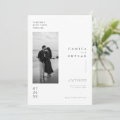 ミニマリスト 海辺の結婚式 招待状 テンプレート (スタンド正面)