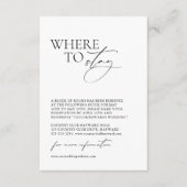 ミニマリスト「滞在先」結婚の宿泊施設 エンクロージャーカード (正面)