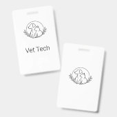 ミニマリスト 犬と猫の連続線画 縦型IDバッジ バッジ (正面&裏面)